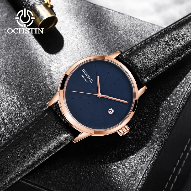 OCHSTIN Top Brand Man Master Collection Automatic Mechanical Movement Watches Men‘s Leather Strap Wristwatch Male Classic Clock