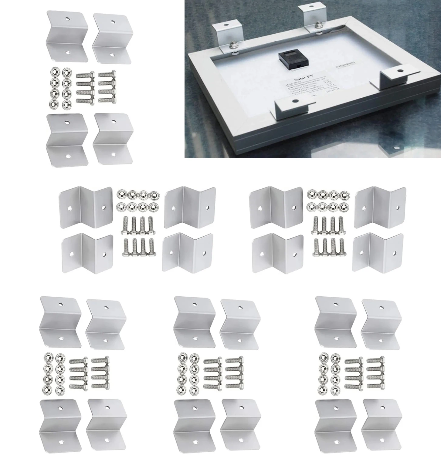 24 PCS Solar Panel Z Mount Bracket Kit - Low-Cost Easy Install for Yacht Camper Solar Setup
