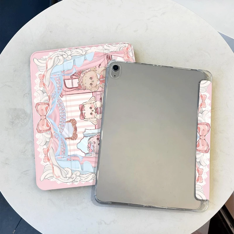 

Three Dogs Girl Party Tri-fold Funda для iPad 5-го поколения 9,7 дюйма 10,2 7-го 8-го 9-го поколения IPad Air 4 10,9 2020 Air 5 10-й Funda