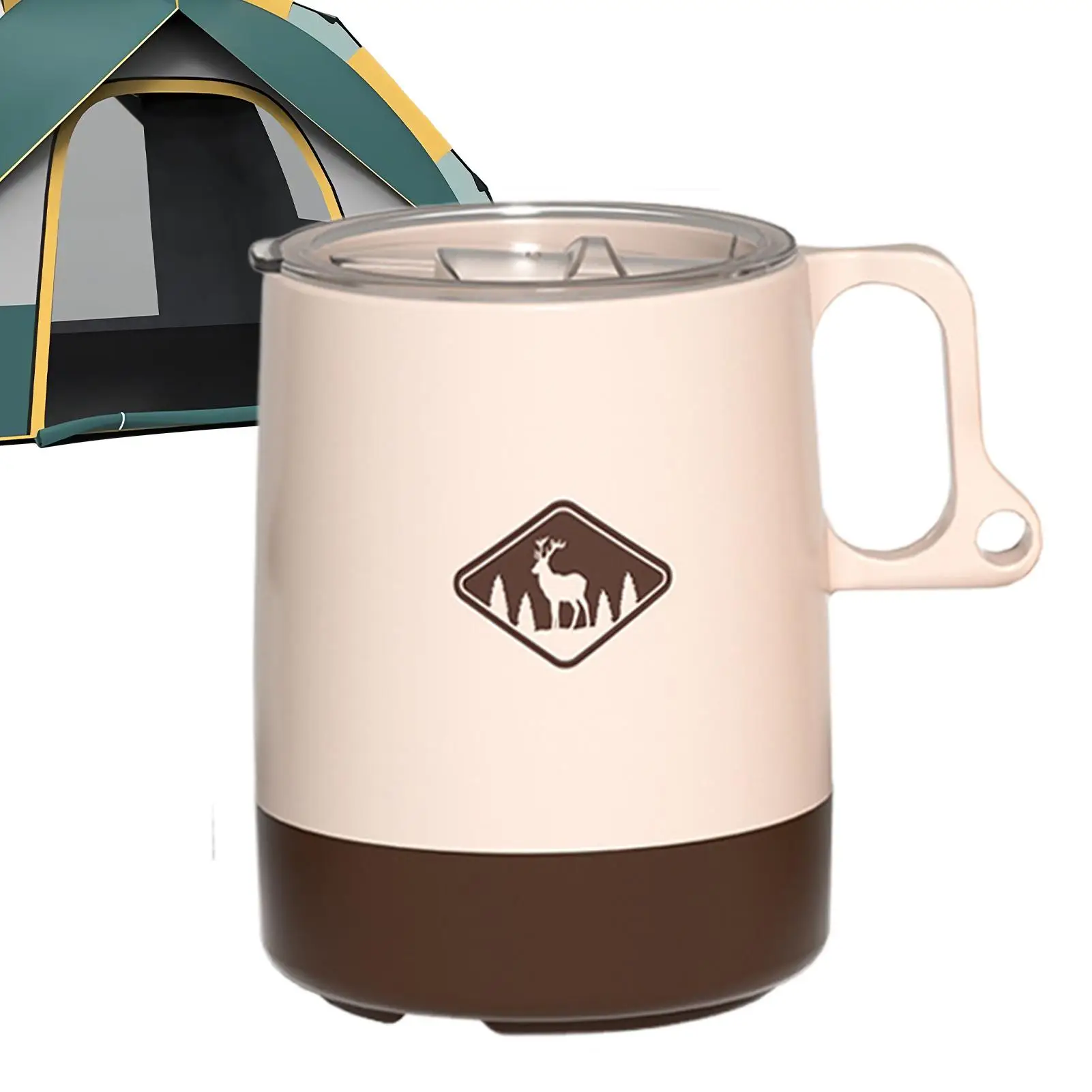 Camping Coffee Cup Leak-Proof Non-Slip Grip With Lid Outdoor Camping Mugs Coffee Cups For Travel Hiking Backpacking Fishing