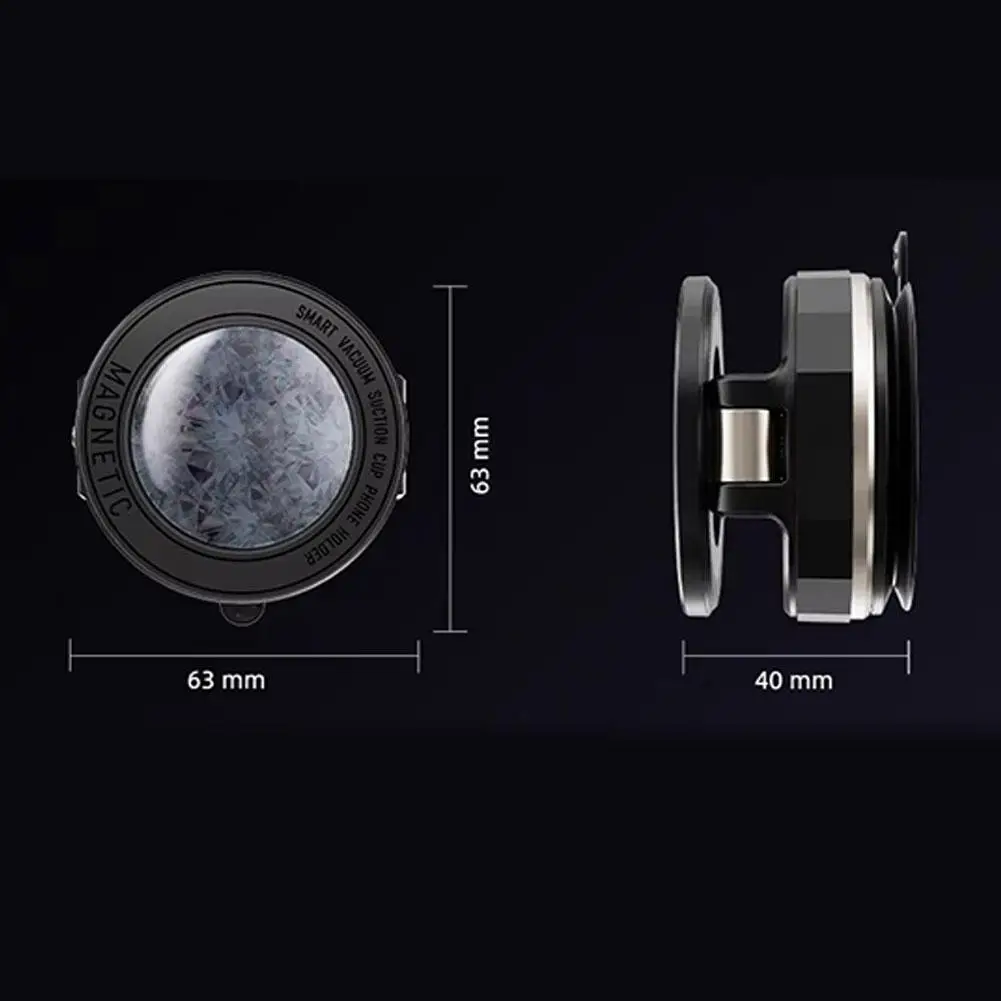 Vacuum Suction Magnetic Phone Holder 360°Rotation Automatic Suction Cup With Sparkling Diamonds For IPhone  2025