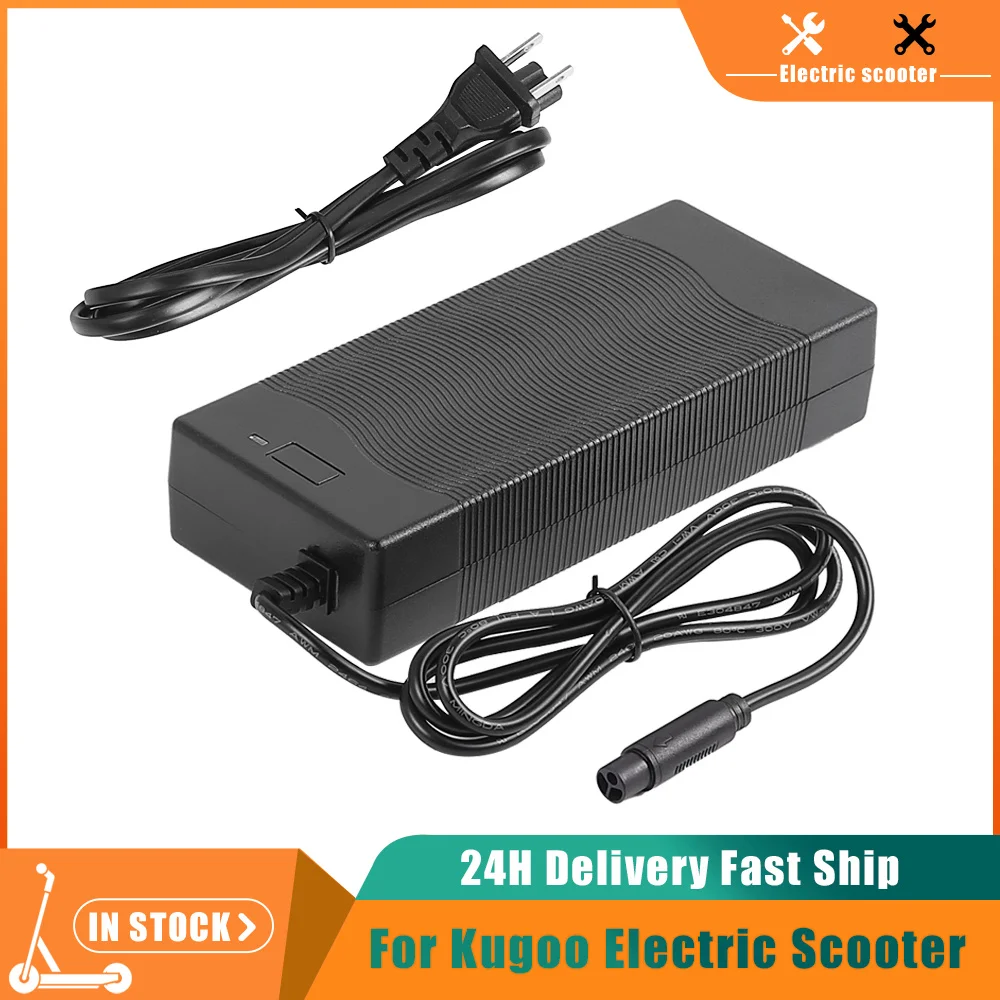 

54.6V 2A Lithium Battery Charger 3 Prong Connector Power Adapter For KUGOO Kukirin G2 PRO DB Electric Scooter Chargers