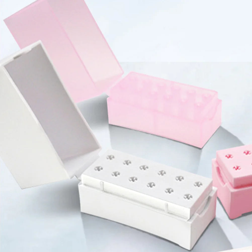 

2Pcs Manicure Drill Bit Case No Odor Material Portable Size for Nail Art Supplies Storage and Organization Nail Drill Bit Case