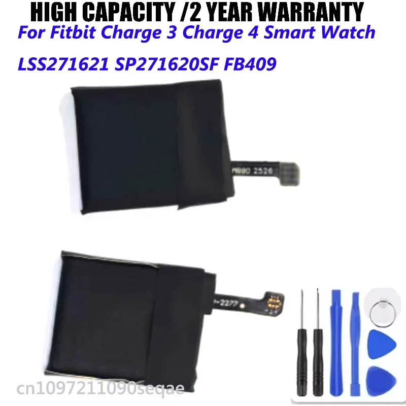 Capacity 71mAh Battery For Fitbit Charge 3 Charge 4 Smart Watch LSS271621 SP271620SF FB409 Batteria + Tools