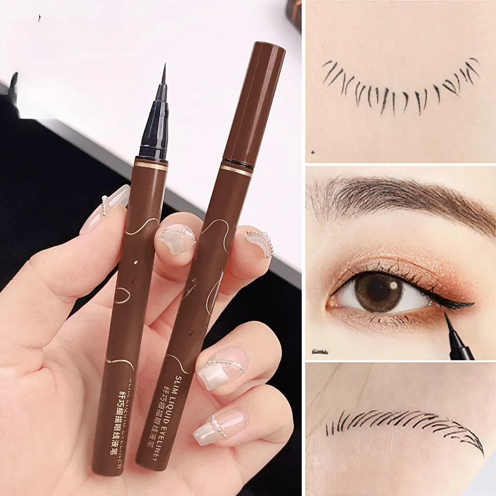 Gladde vloeibare eyeliner-pen Waterdicht zwart eyelinerpotlood Hoog gepigmenteerde punk oogmake-up Cosmetische hulpmiddelen Twist eyeliner-potloden