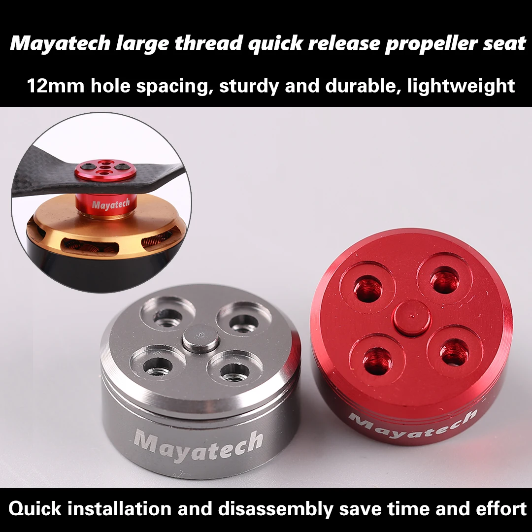 Mayatech Large Thread Aluminum Round Quick Release Propeller Seat CW CCW Propeller Adapter for UAV for 12-18 inch Propeller