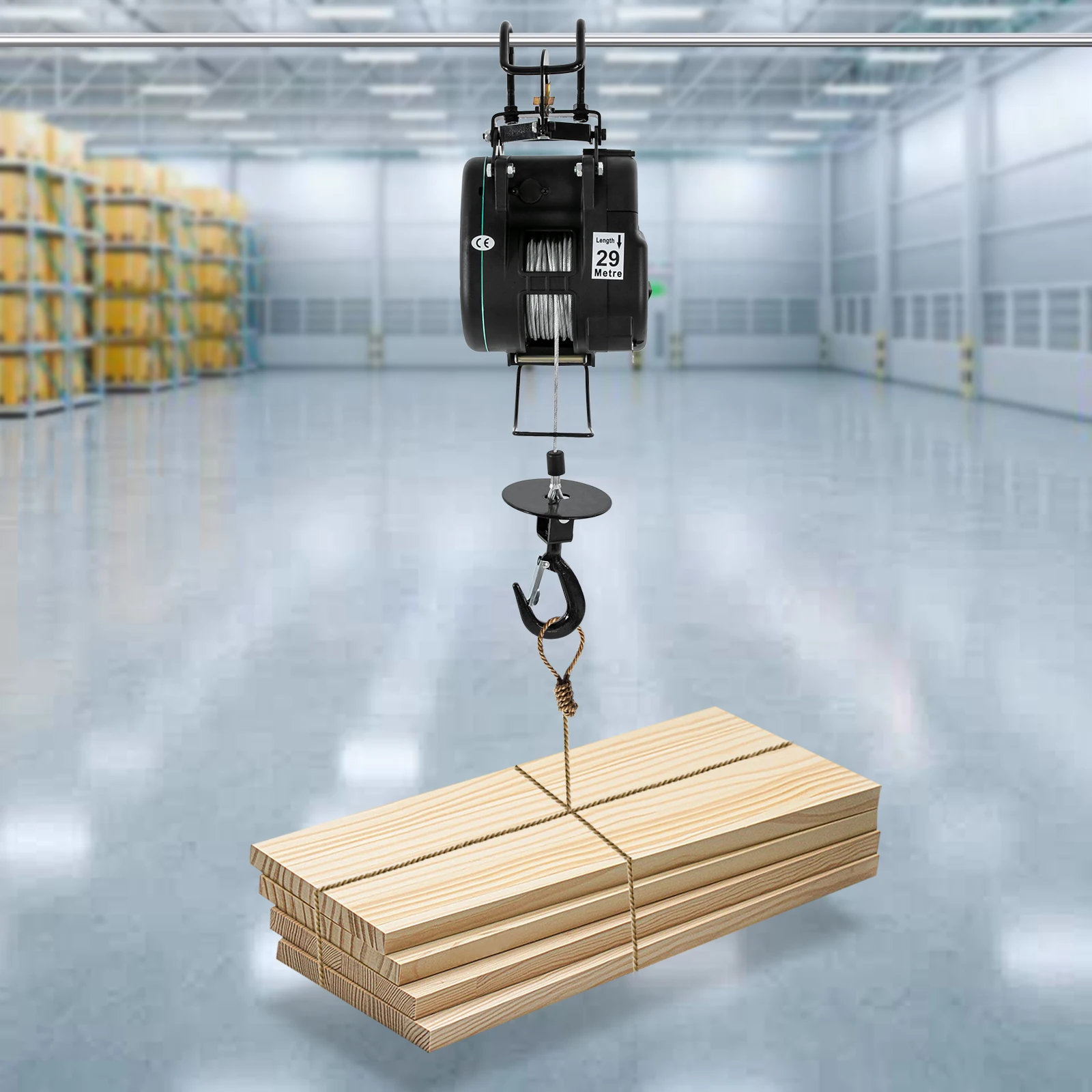 

Новый электрический тельфер 30 метров 500 кг, проводное управление, черный, портативный бытовой электрический тельфер с проводным пультом управления