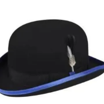 Pure Wool Hat with Oval Top, Curled Edge, Bow Ribbon, Wool Felt Hat