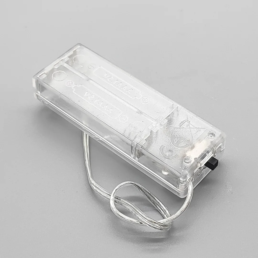 New AAA Battery Box 2AAA Battery Holder AAA Battery Case AAA Battery Storage Box  With Transparent Switch Lead And Side Switch