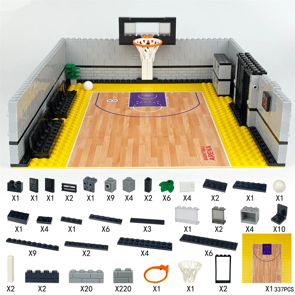 2023 City Creativity Basketball Court Basketball Star Model Building Blocks Bricks Children'S Toys Gift