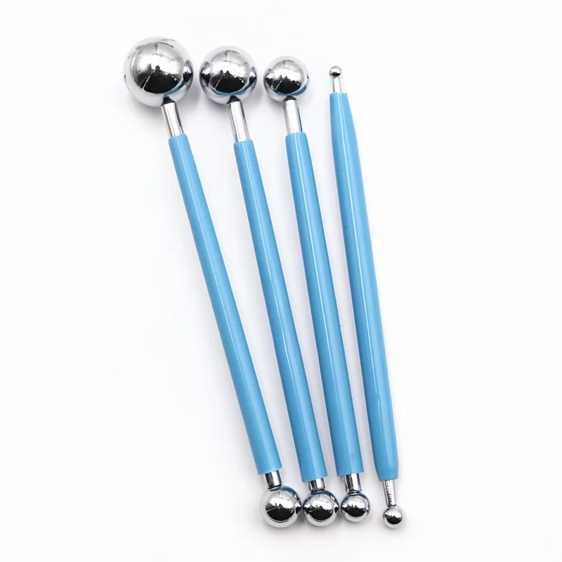 Ultralight clay polymer clay sculpting tool 4 8-head solid spherical pellet carving group steel ball pen