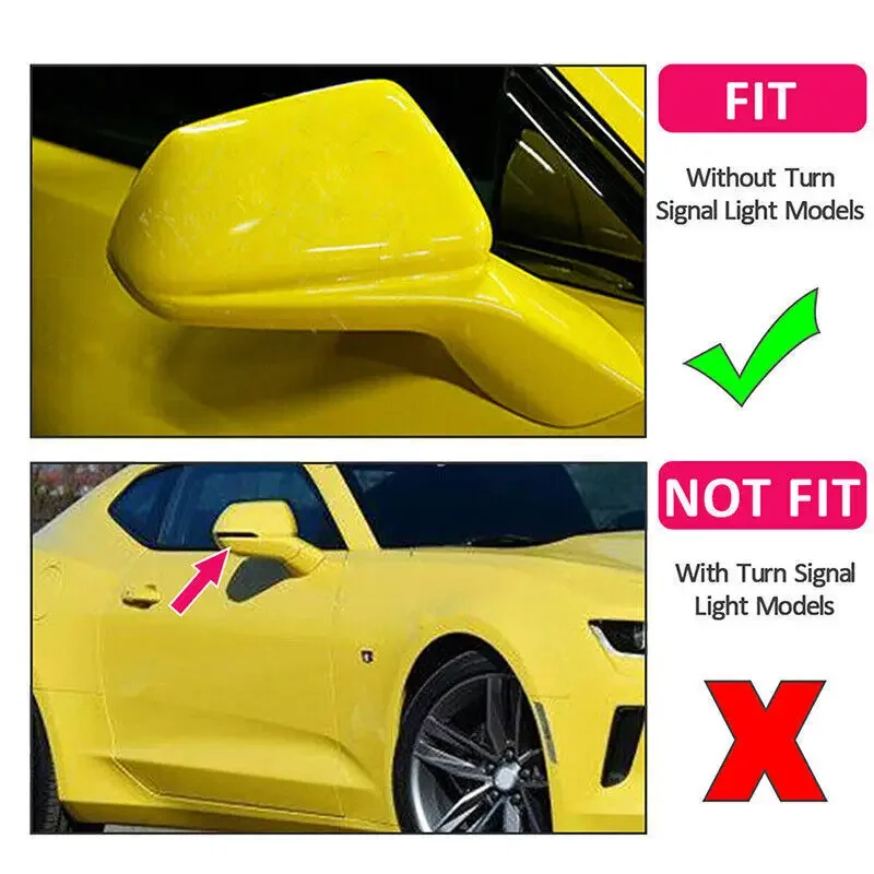 For Chevy Camaro LT/SS/RS/ZL1 2016-2022 ABS Car Rearview Side Mirror Cover Wing Cap Exterior Door Trim Adhesive Sticker Parts - view 3
