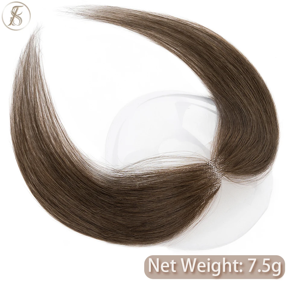 TESS Damen-Topper, Echthaar, 25,4 cm, natürlicher Haaransatz, Haarpflaster, Haarausfall, Handhaken, Spitze, einzelnes Knotenhaar, unsichtbares Haarteil – Detail 1