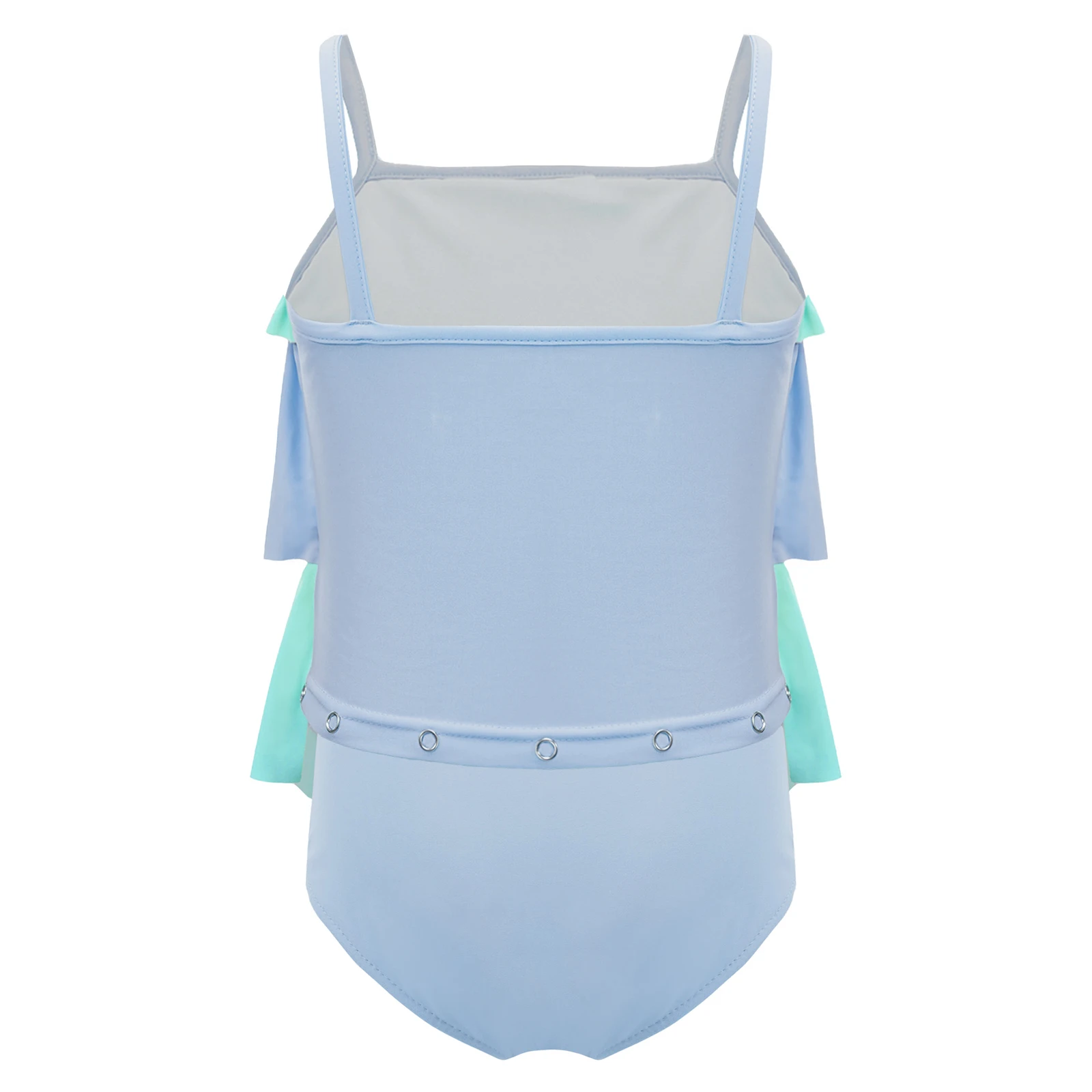 

Children's Summer Bathing Suit Kids Girls Swimsuit Swimwear Beach Wear Tiered Ruffled Spaghetti Straps Swim Top with Briefs