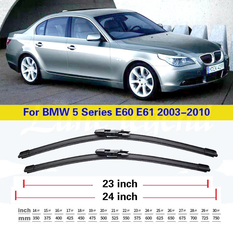 Wiper Front Wiper Blades For BMW 5 Series 520i 523i 525i 528i 530i E60 E61 2003-2010 2004 Windshield Windscreen Window 24\