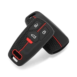 Silicone Car Remote Key Case Cover for Audi A4 A4L A5 Q5 Q7 TT TTS 8S B9 Car Key Protection Accessories