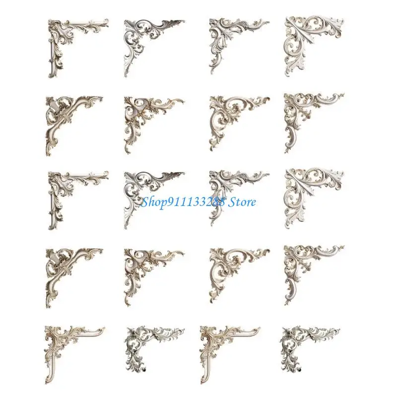 

G88D 20Sheets Scrapbooking Corner Sticker Hollowed Corner Sticker for Journal Album