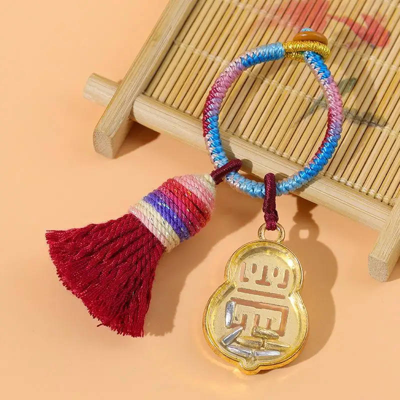 Chinesischer Stil Kürbis-Glücksbringer Schlüsselanhänger 1 Stück Exquisiter Taschenanhänger Dekoration für den täglichen Gebrauch Abschluss-Souvenir-Geschenk – Detail 5