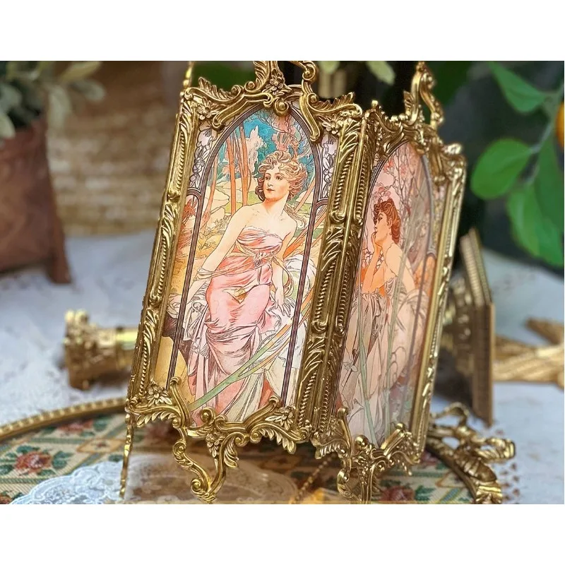 Французская средневековая ретро стеклянная настольная лампа Muxia, латунная прикроватная лампа, настольная люстра для прохода, зарядка, ночник, настенная лампа Французская средневековая ретро стеклянная настольная лампа Muxia, латунная прикроватная лампа, настольная люстра для прохода, зарядка, ночник, настенная лампа