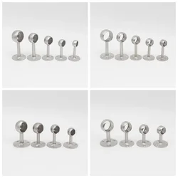 1pcs Stainless Steel  Wardrobe Rail Supports Flange Brackets Hanging Clothes Rod Towel Seat Pipe Tube