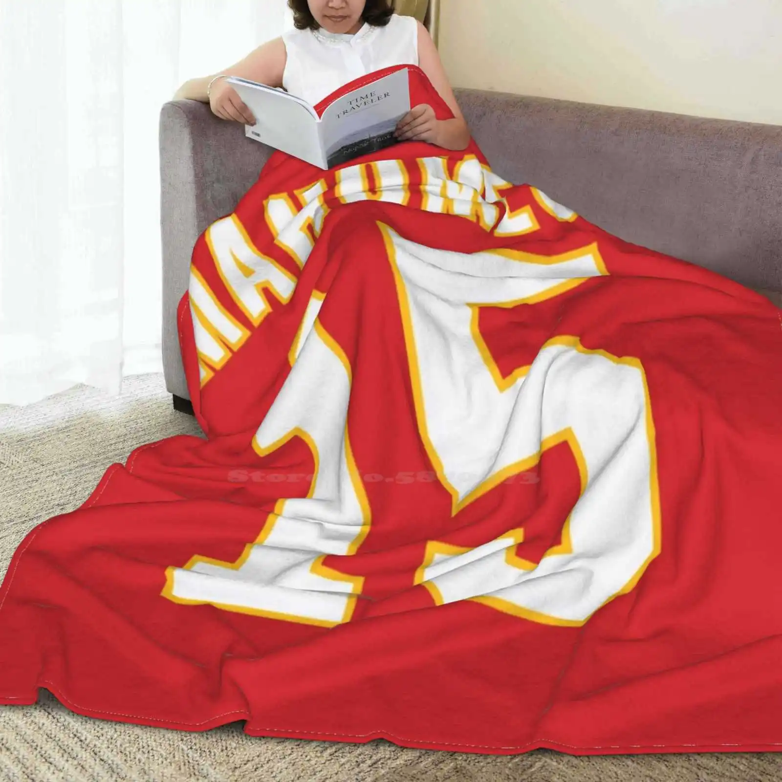 Pat Mahomes Soft Warm Light Thin Blanket Sports Pattern Pat Mahomes Chiefs Football Kansas City Football Patrick Mahomes