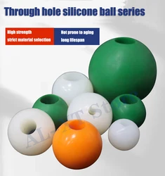 WhiteThrough Hole Silicone Ball High Elasticity Hollow Silicone Ball Half Hole Industrial Vibrating Screen Rubber Silicone Ball