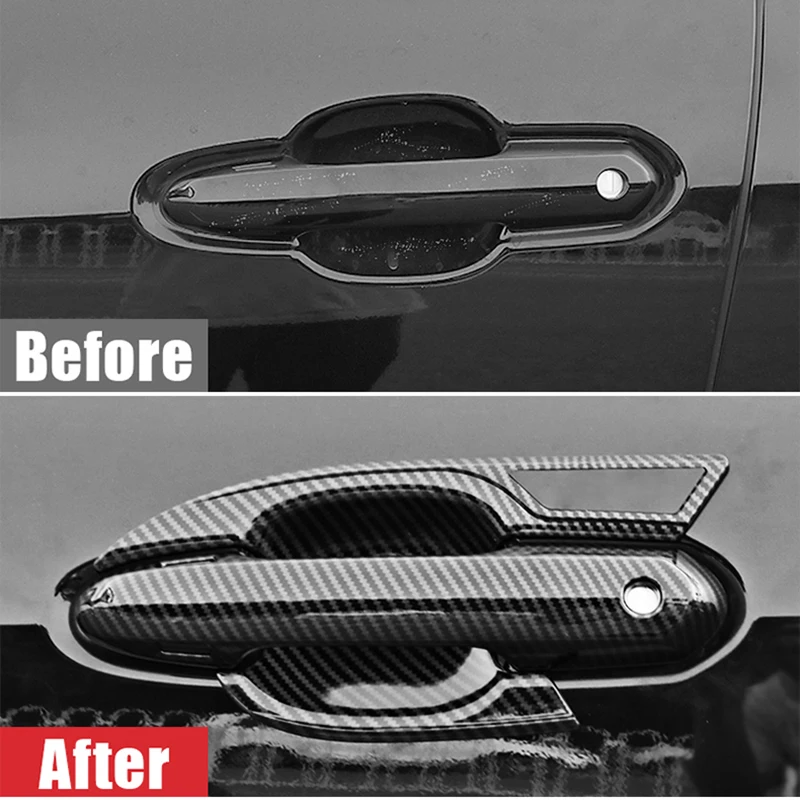 Side Door Handle Bowl Cover Trim Stickers For Toyota Highlander Kluger 2020 2021 2022 2023 ABS Car Styling Accessories