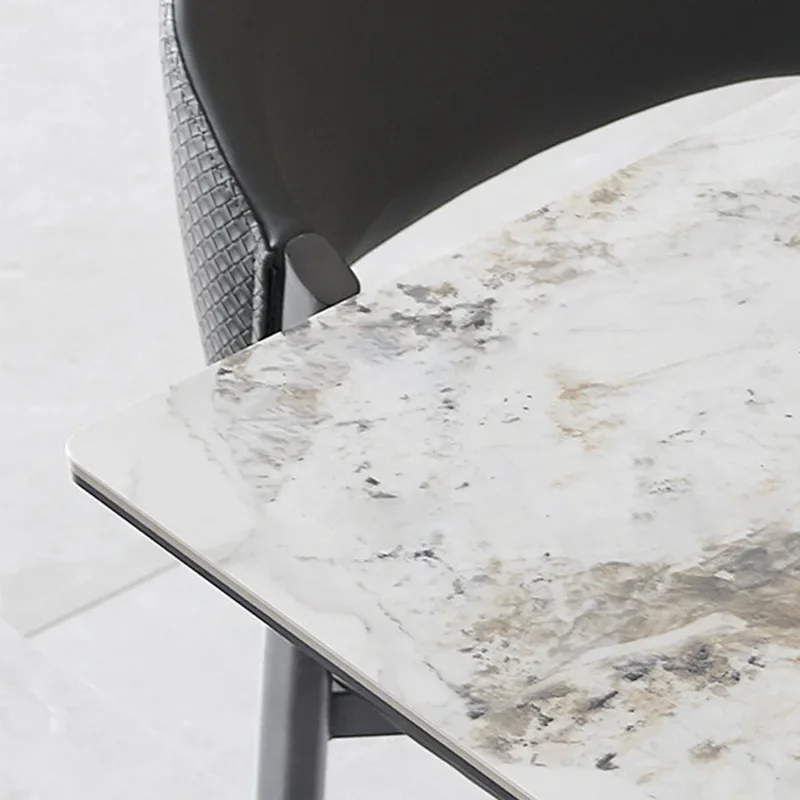 مجموعة طاولة طعام وكرسي من البلاط الصخري، غرفة معيشة عائلية جديدة، شقة صغيرة مستطيلة، طاولة طعام بسيطة وحديثة #4