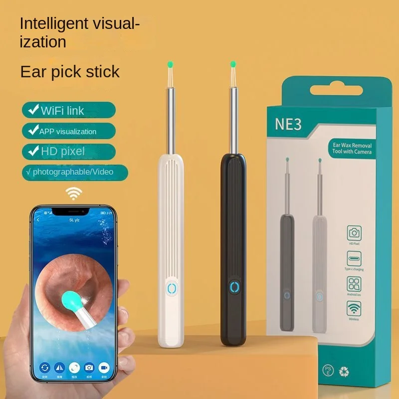 

Visual Earpick Wireless WiFi Smart Mobile 1296P HD Ear Stick Endoscope Mini Camera Ear Wax Remover Luminous Otoscope Ear Cleaner