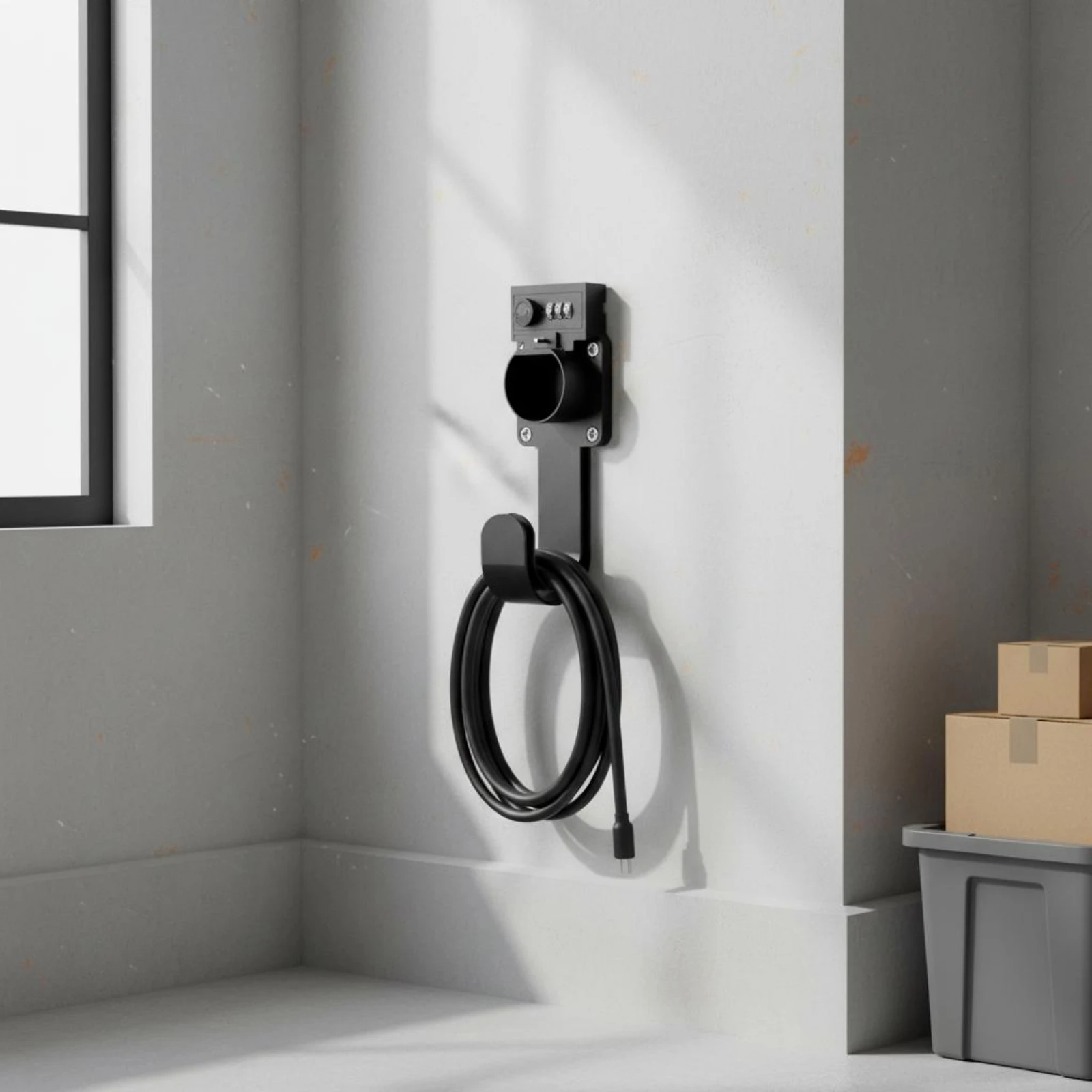 Password Lock Charging Holder Anti-Theft Electric Vehicle Charger Case Charging Bracket Space Saving Electric Vehicle Charger