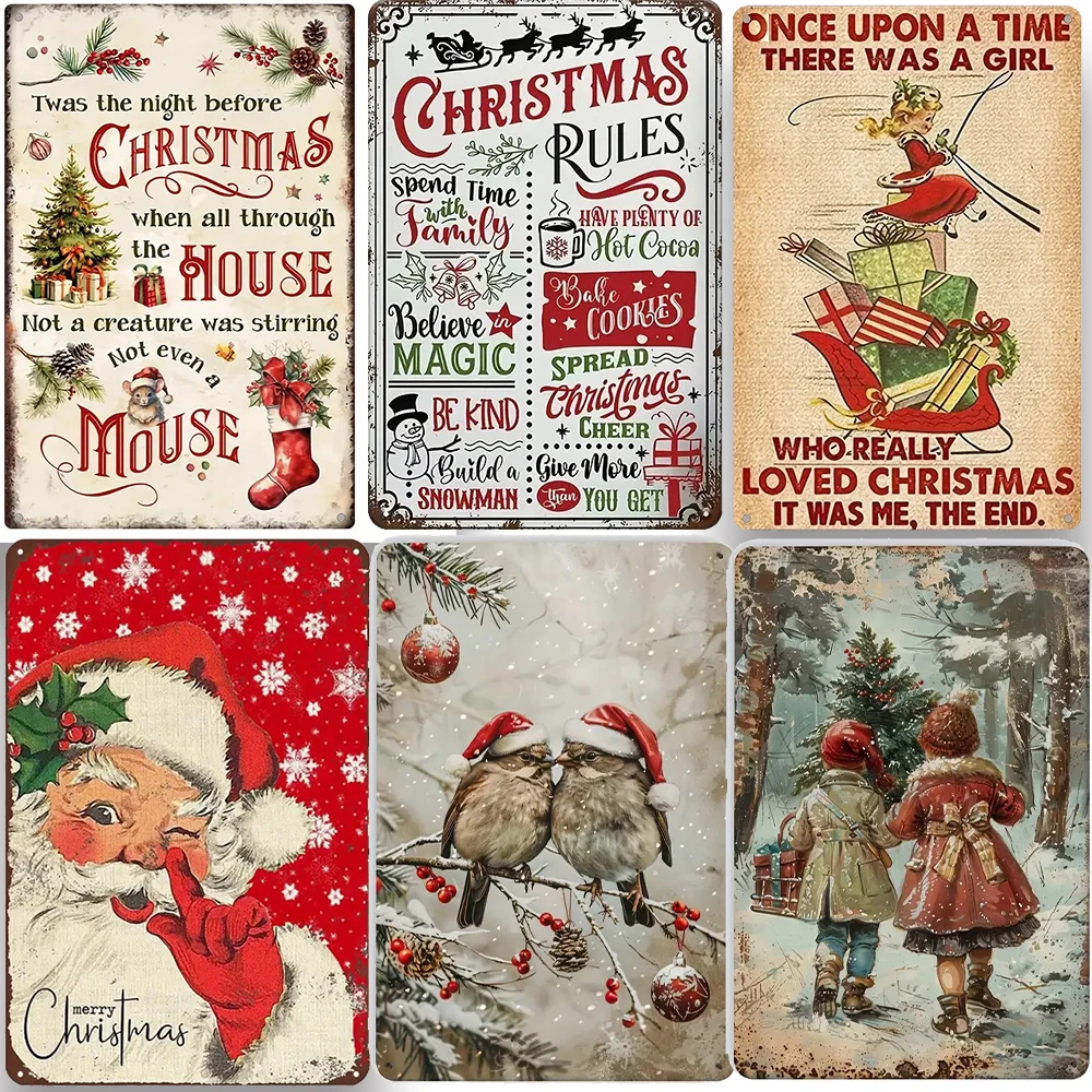 Weihnachten Metall Blechschilder für Wandkunst Hängeschild, Türdekoration, Weihnachtsbaumschmuck, Neujahr, Zuhause, Geschenk,