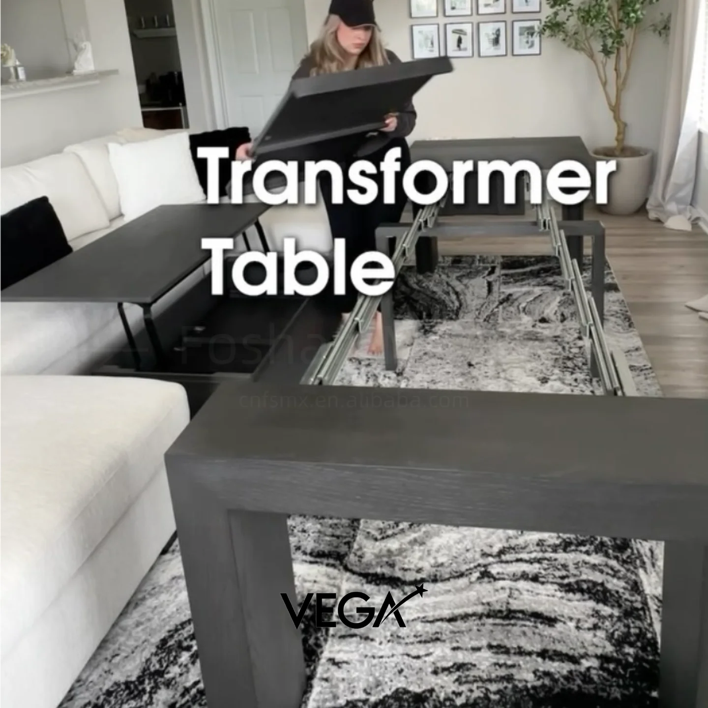 /Dining Table Multifunctional Movable Dining Table For Party /Foshan Factory Modern Design Solid Wood Folding
