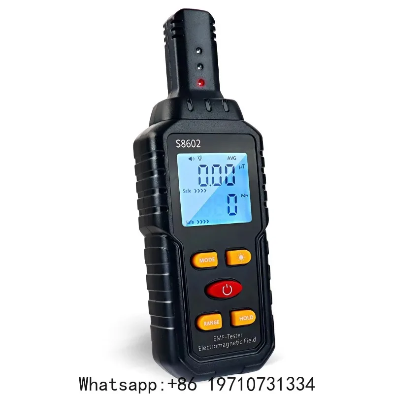 EMF Meter Detector Portable Electromagnetic Field Meter Gauss EV mW 3-in-1 Handheld Tester with LCD Alarm RF Magnetic Electric