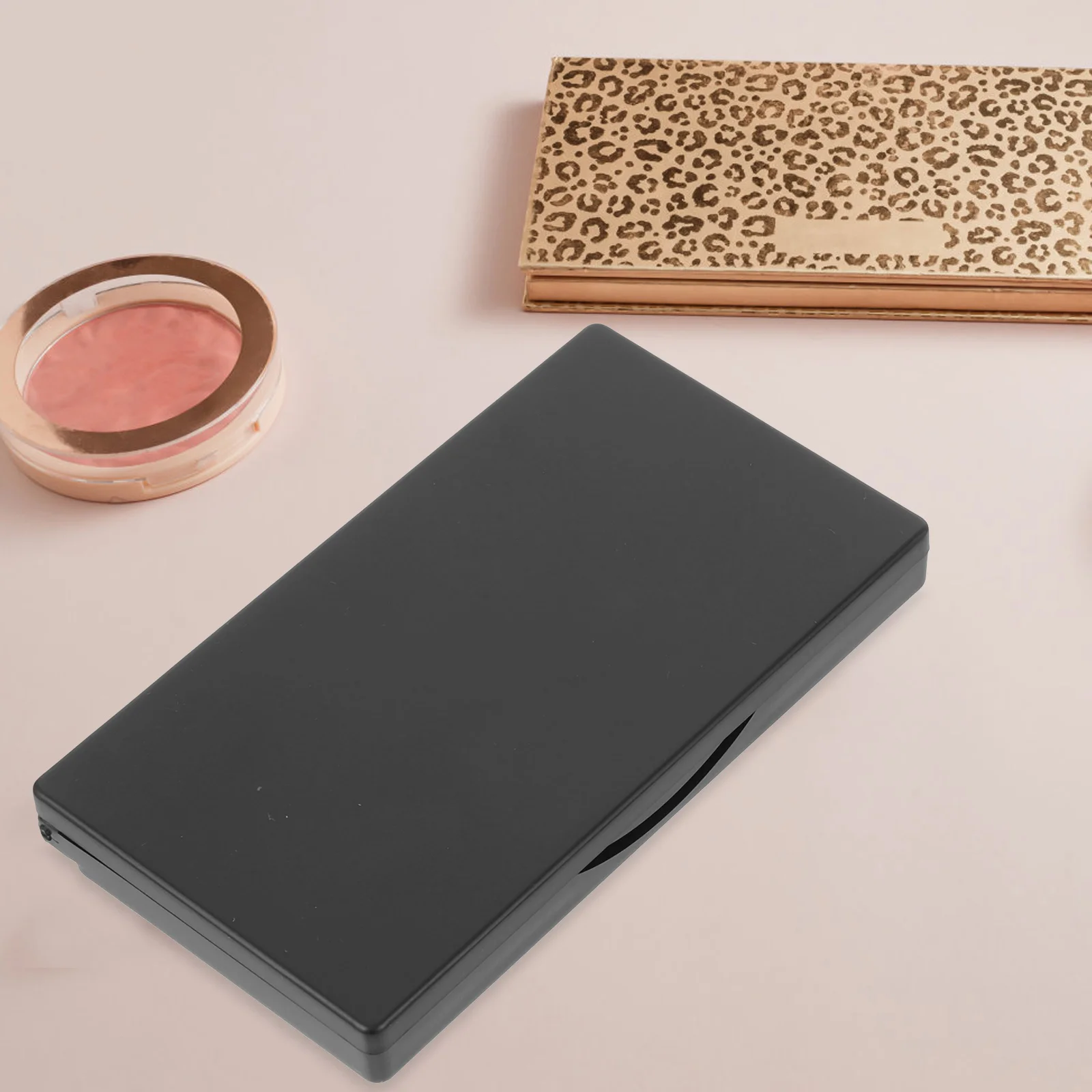 Paleta de sombra de ojos vacía, contenedor de maquillaje ligero y resistente con espejo, bandeja portátil para almacenamiento de bálsamo labial y rubor, 1 Juego