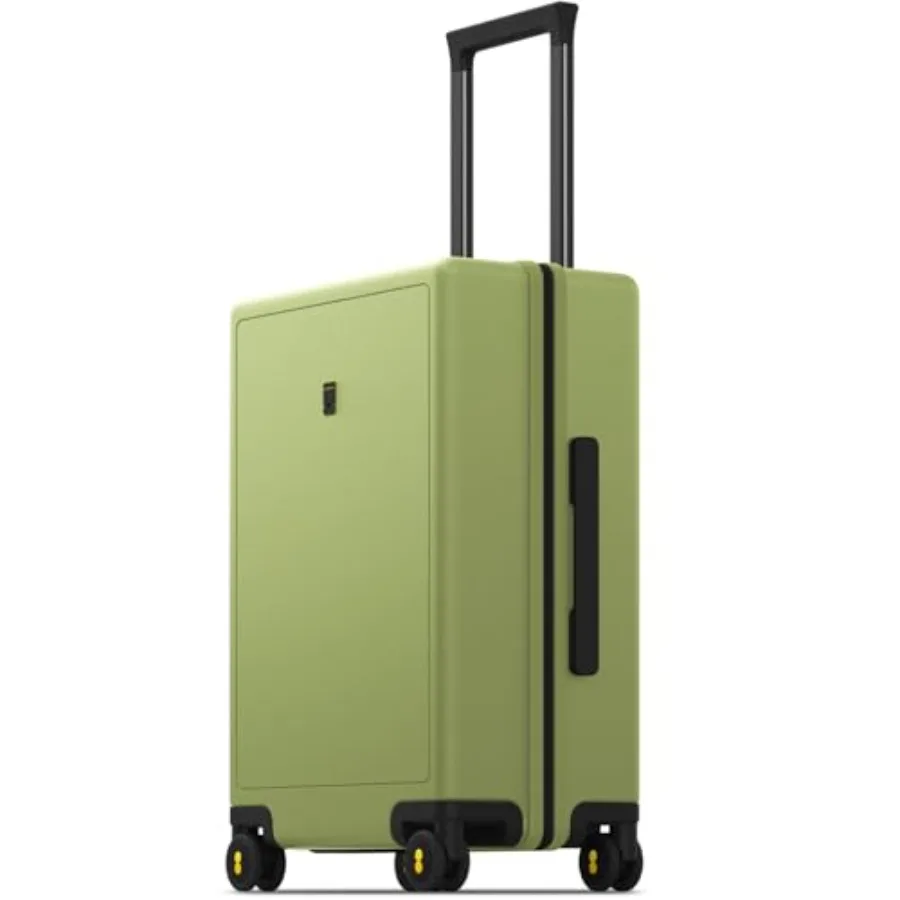 

20 Inch Lightweight Pickle Green Spinner Luggage with TSA Lock for Airline Approved Carry On Travel Textured Surface Suitable f
