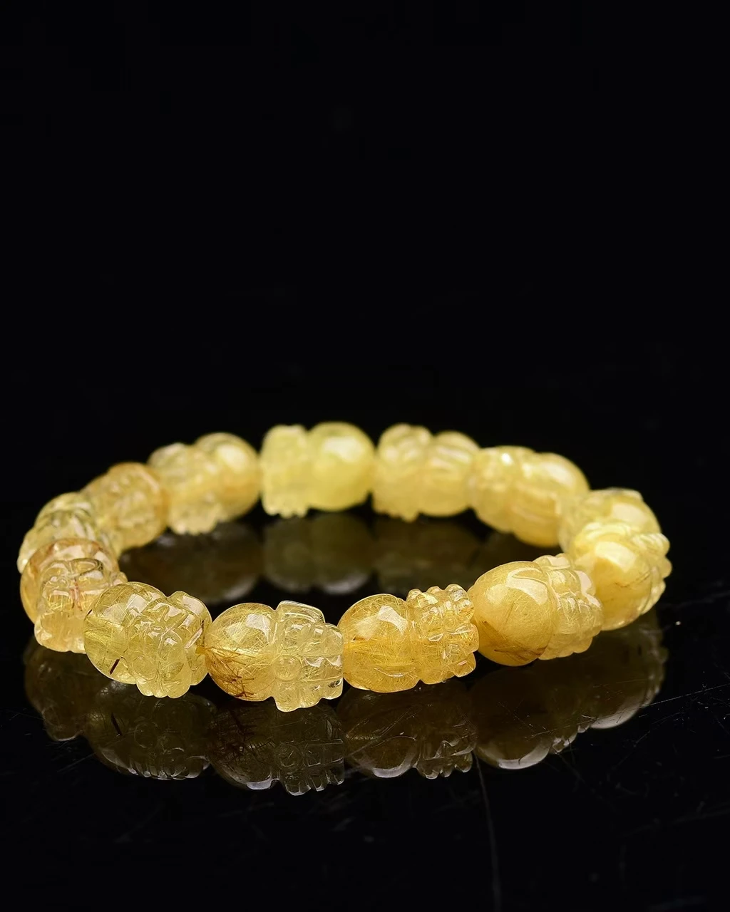 

Женский титановый браслет из натурального золота с рутилированным кварцем 13*9*8 мм Pi Xiu, прозрачные круглые бусины «кошачий глаз», ювелирные изделия из Бразилии AAAAAAA