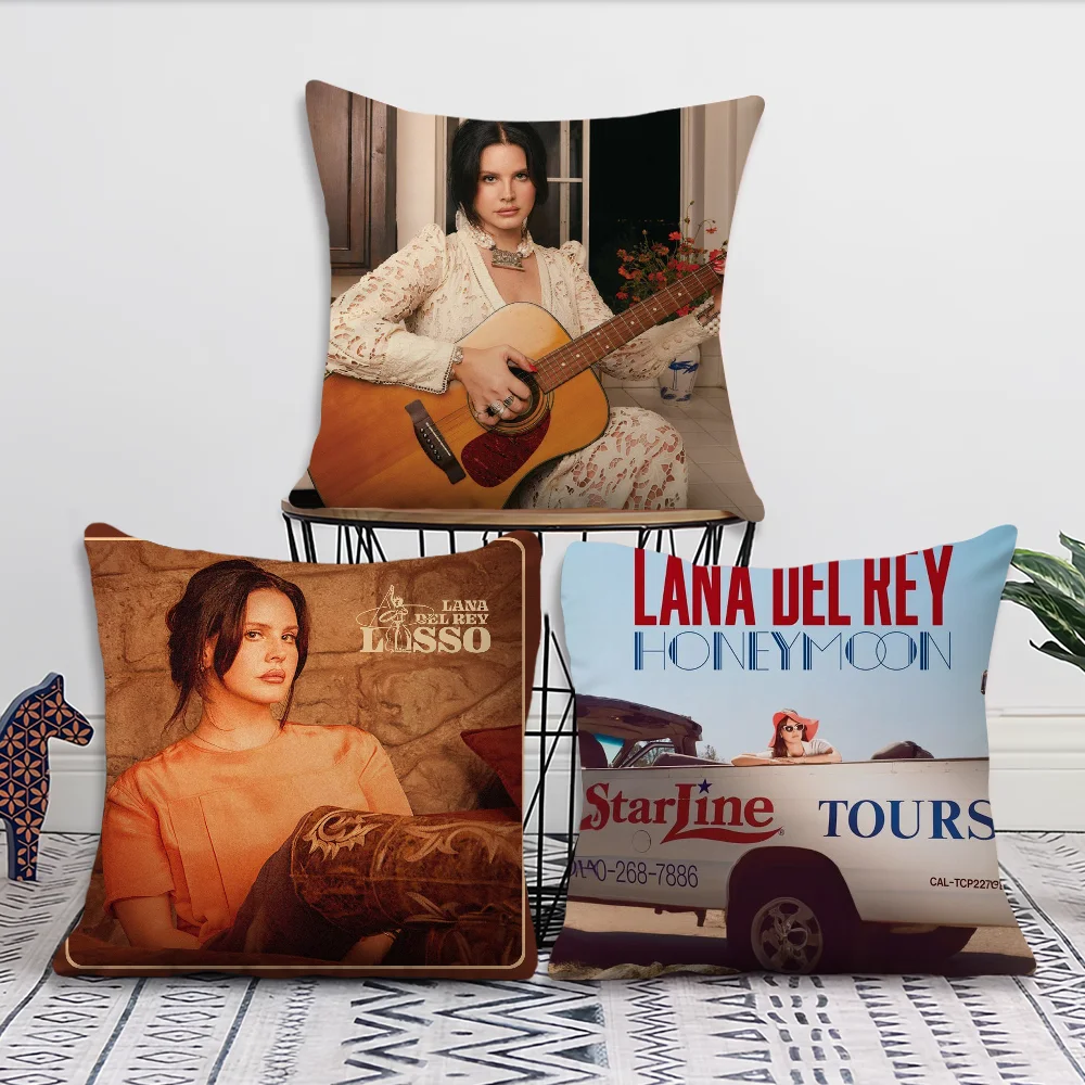 Singer L-Lana Del R-Rey Lasso Pillow Case Square Cushion Room Bedroom Headboard Sofa Living Backrest Car Accessories Nap Time