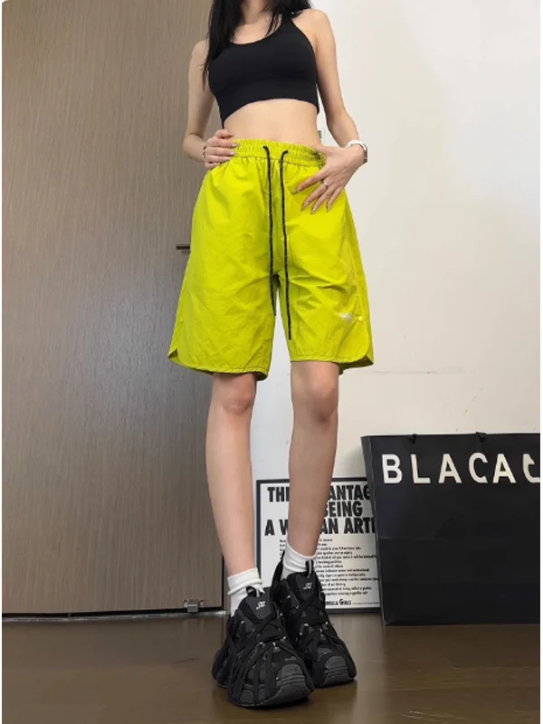 Qui Dry Ice Silk الرجال orts الصيف رقيقة الأمريكية كرة السلة الرياضية ركوب الدراجات الجري خمسة أرباع السراويل المتوسطة غير رسمية #3