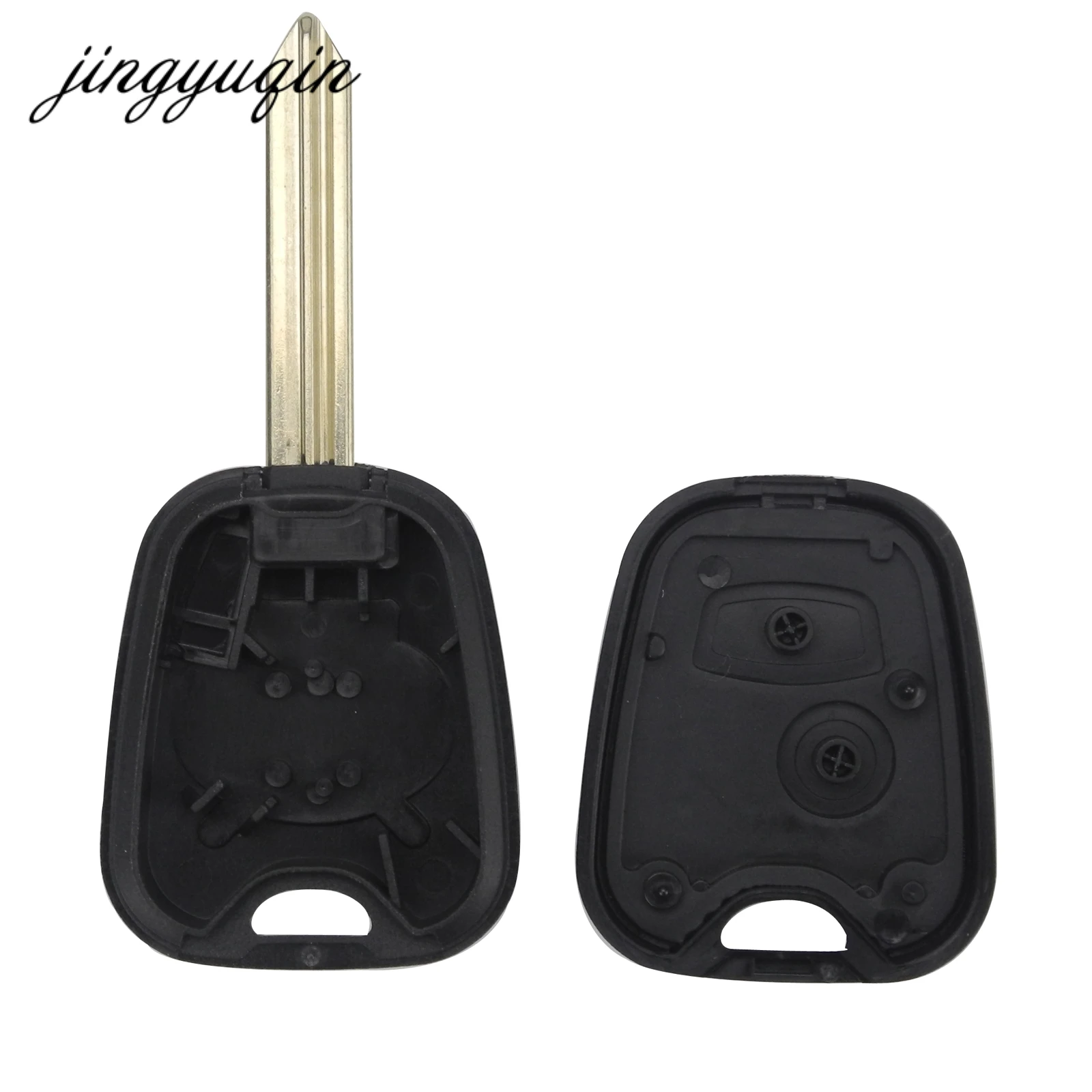 Jingyuqin 2 botão remoto chave do carro da aleta fob caso chave para citroen c1 c2 c3 saxo xsara picasso berlingo lâmina uncut chave do carro escudo