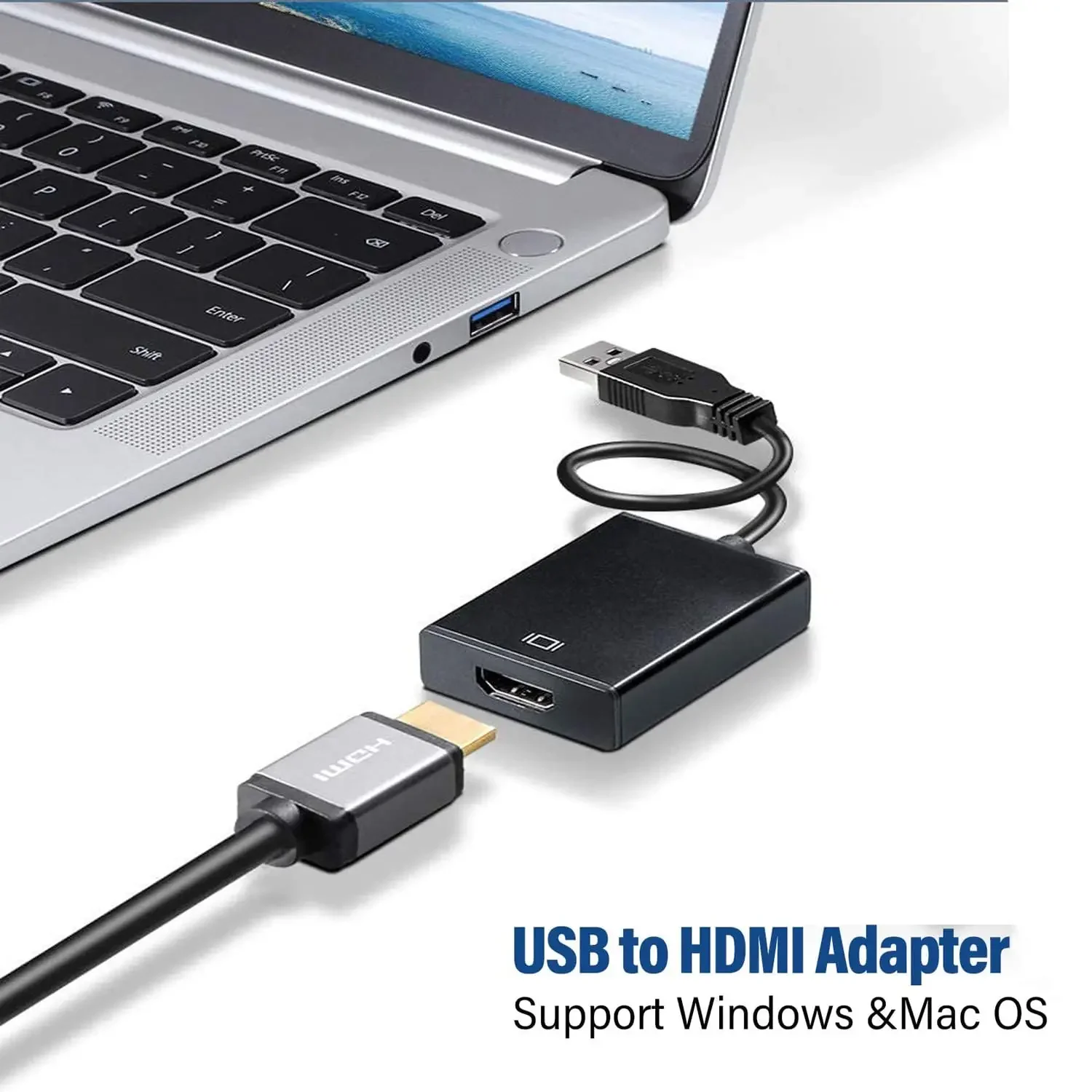 USB 3.0 to HDMI Adapter 1080P USB To HDMI-Compatible Video Converter External Video Adapter USB Adapter Cable for Desktop Laptop