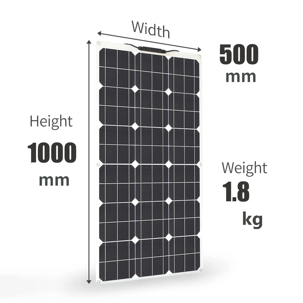 Panel Solar fotovoltaico Flexible, cargador de batería de 1500W1000W500W, célula para Camper, RV, casa, techo, balcón, impermeable, envío gratis