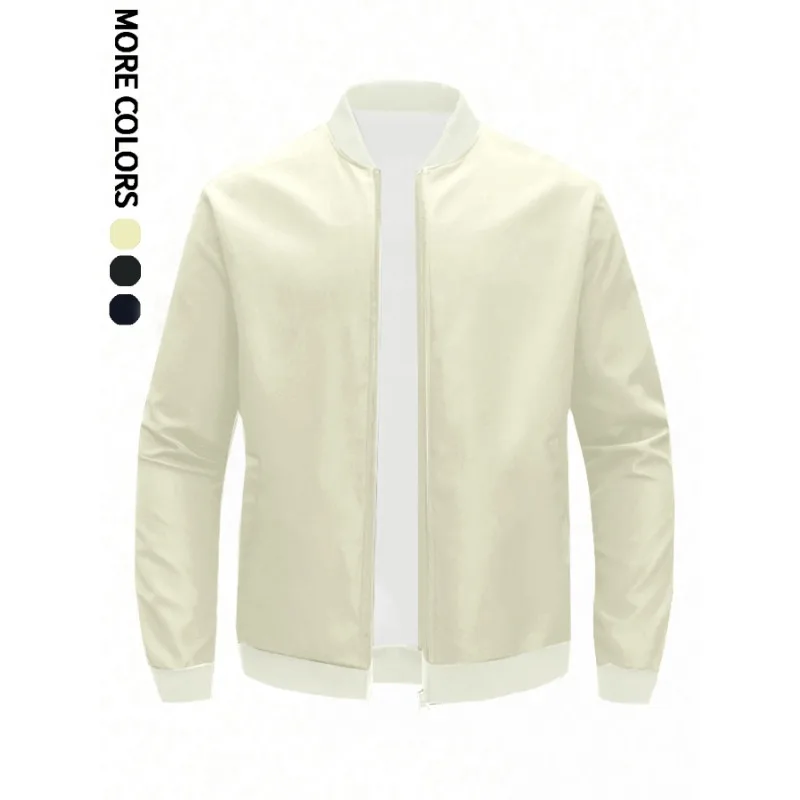 أحدث نموذج الربيع والخريف جديد البيسبول طوق قصيرة فضفاضة بلون جاكيتات رجال الأعمال معطف رقيق غير رسمي المألوف