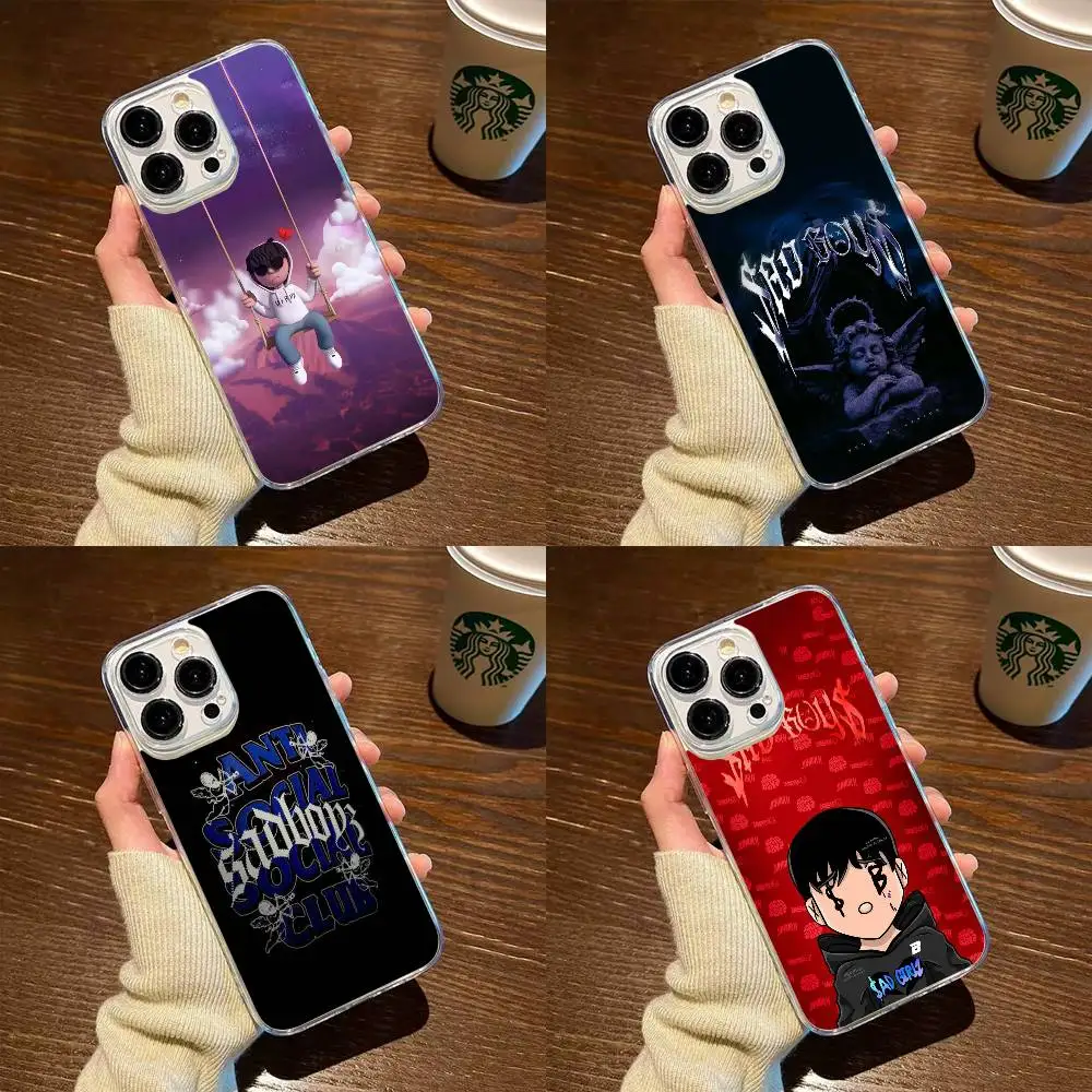 حافظة هاتف J-Junior H $AD BOYZ 4 LIFE لهاتف iPhone17,16,15,14,13,12,11 Plus,Pro Max غطاء شفاف ناعم