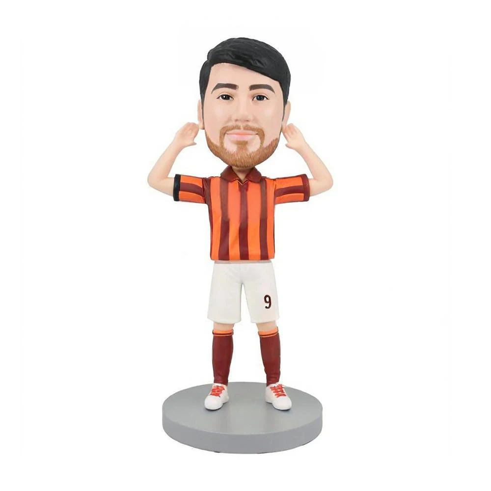 

Custom Sports Bobblehead Figure, Soccer Style Jersey, Display Stand Based on Your Photo