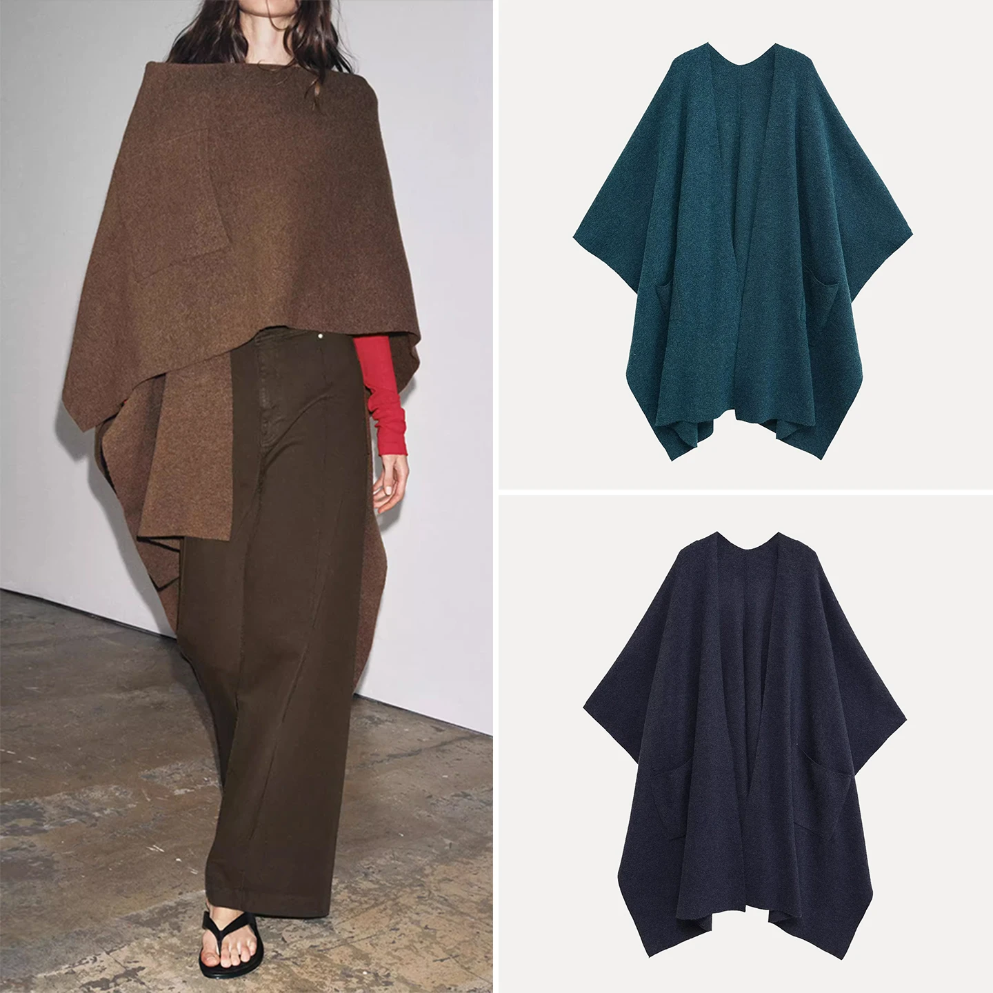 

Z женское вязаное свободное длинное пальто цвета V-Ne, новинка 2025, осенний сезон, чистый материал, качество премиум-класса