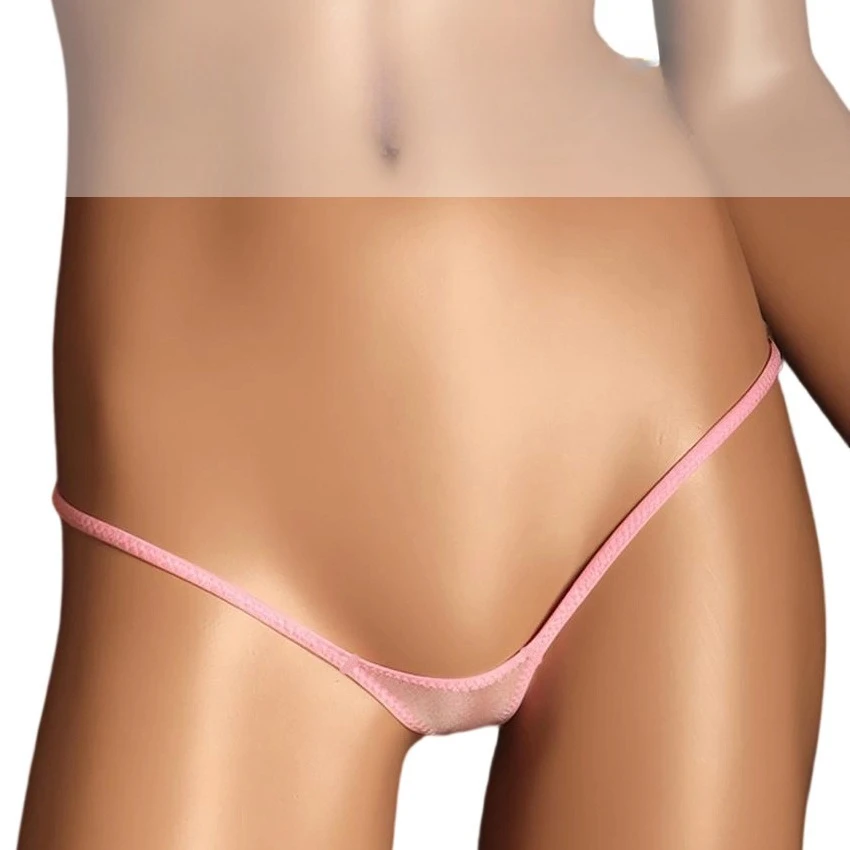 Women's Thin Ice Silk High Elastic Thong Mini Low-rise Sexy Sheer Single Layer Underwear