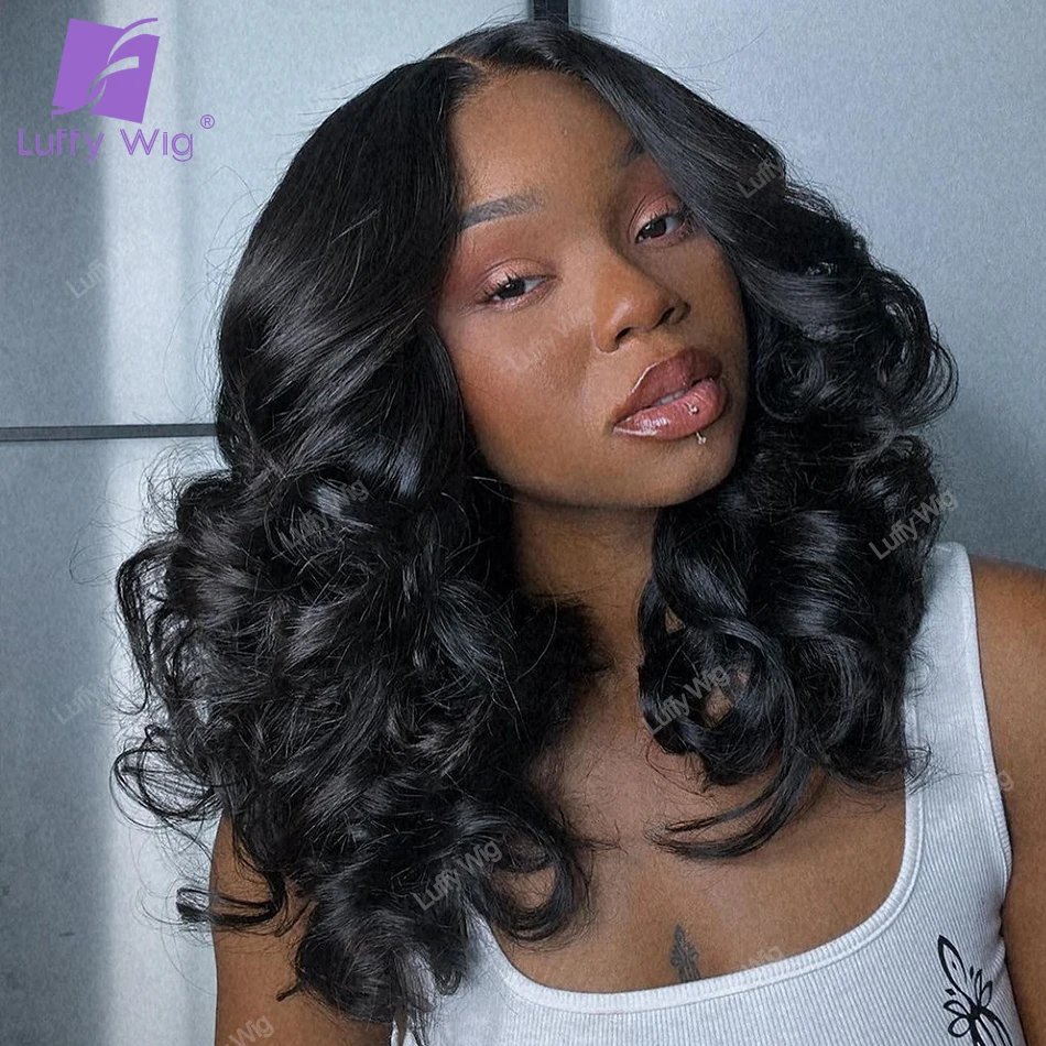 

Short V Part Bob Wig Human Hair Brazilian Remy Hair VPart Wig No Leave Out Glueless 180 Density Wig For Black Women Luffywig