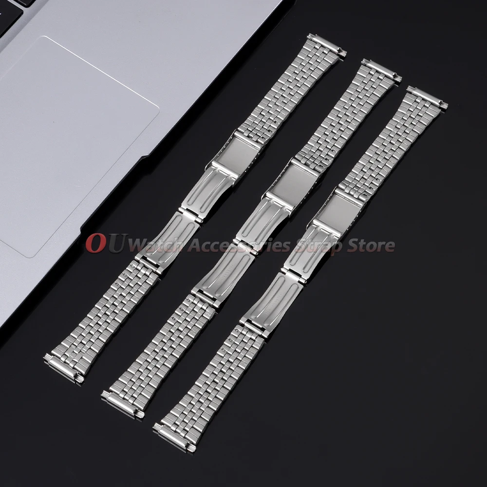 17mm 18mm 19mm 20mm 21mm 22mm 23mm Stainless Steel Watch Straps Metal Flexible Interface Watch Band Bracelet Women Men Wristband