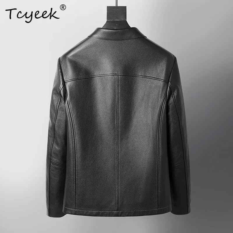 Tcyeek Real Leather Jacket Men Clothing Natural Deerskin Mens Coats Business Casual Autumn Coat Short Trendy Jaqueta Couro 2026