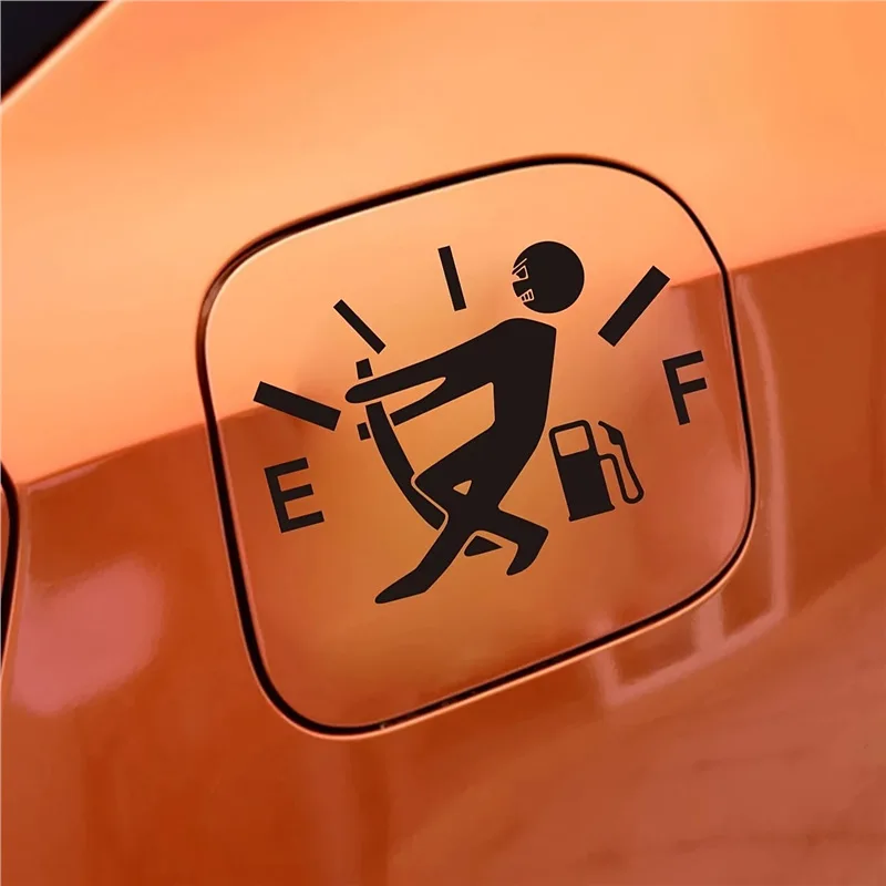 Fuel Tank Cap Sticker Waterproof Creativity Pull Fuel Tank Pointer Sticker Fuel Gage Empty Gas Decal Reflective Auto Exterior